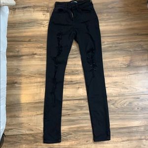 black fashion nova ripped jeans